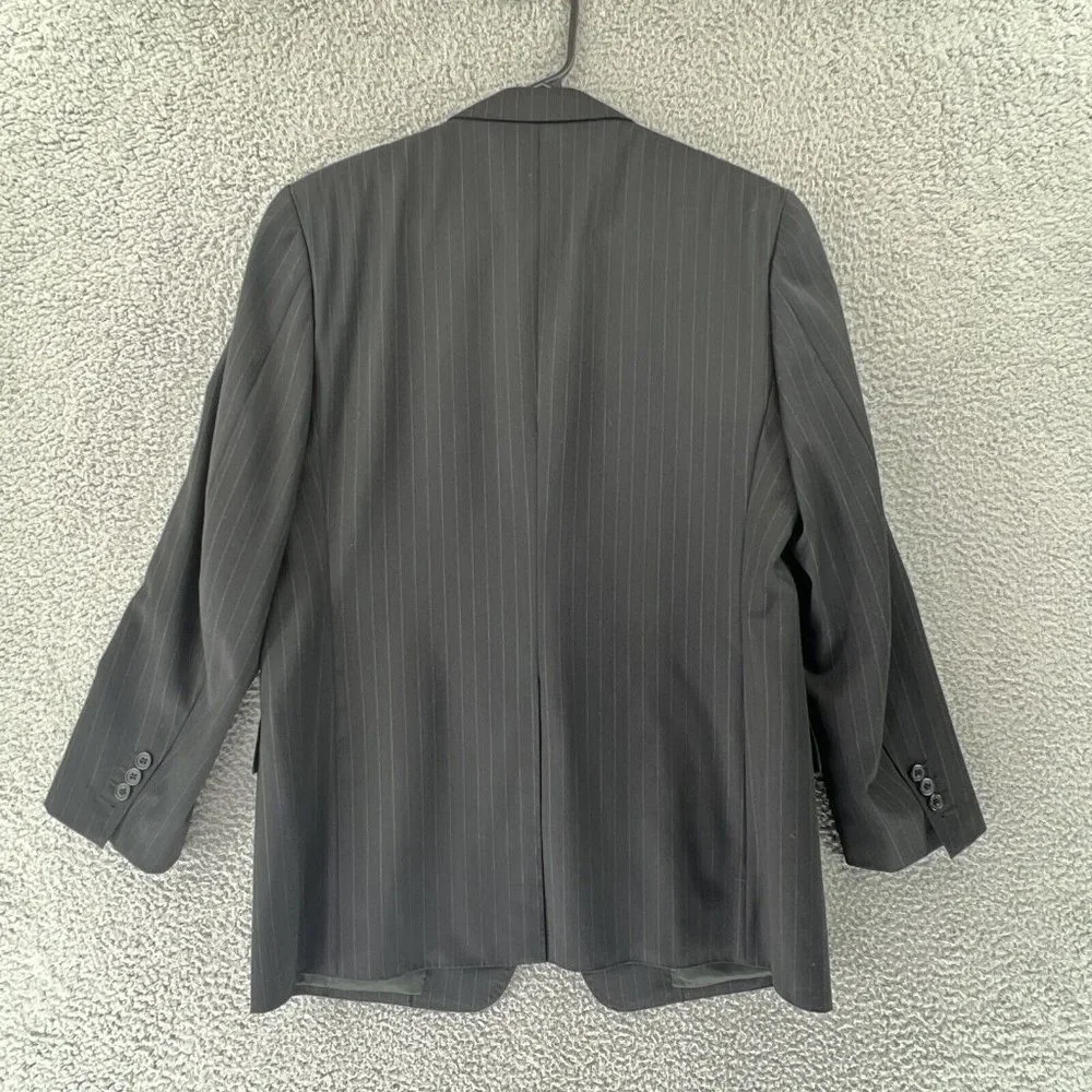 Ermemegildo Zegna Heritage Wool Mens Black Stripe Jacket Sport Coat‎ 42R READ